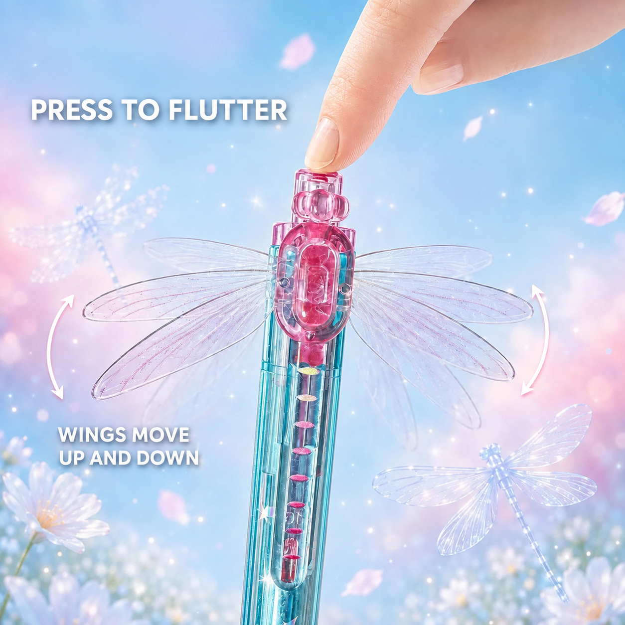 Press the Gleaming Wings pen to move the wings up and down