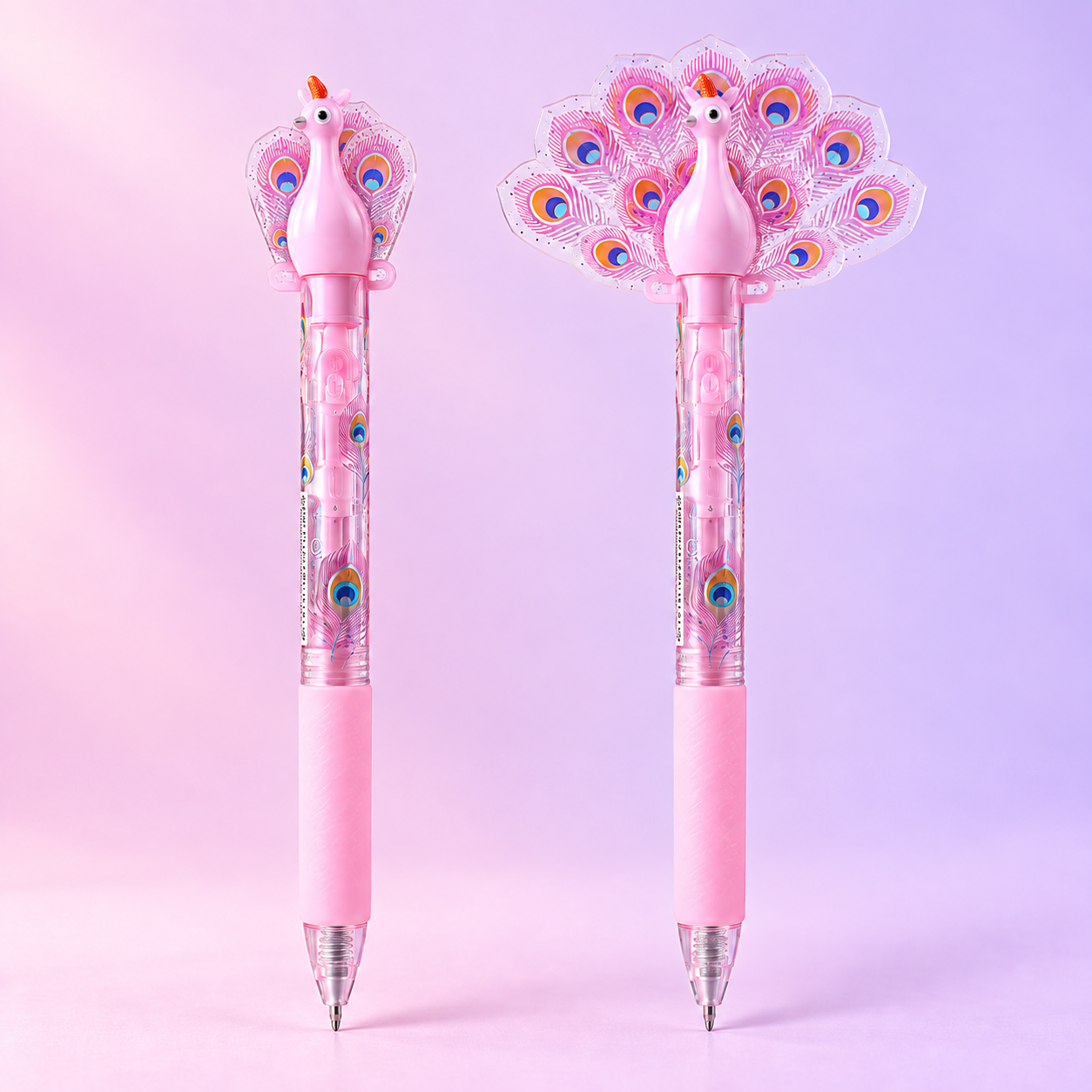 Peacock Bloom Pen tail shown closed and open