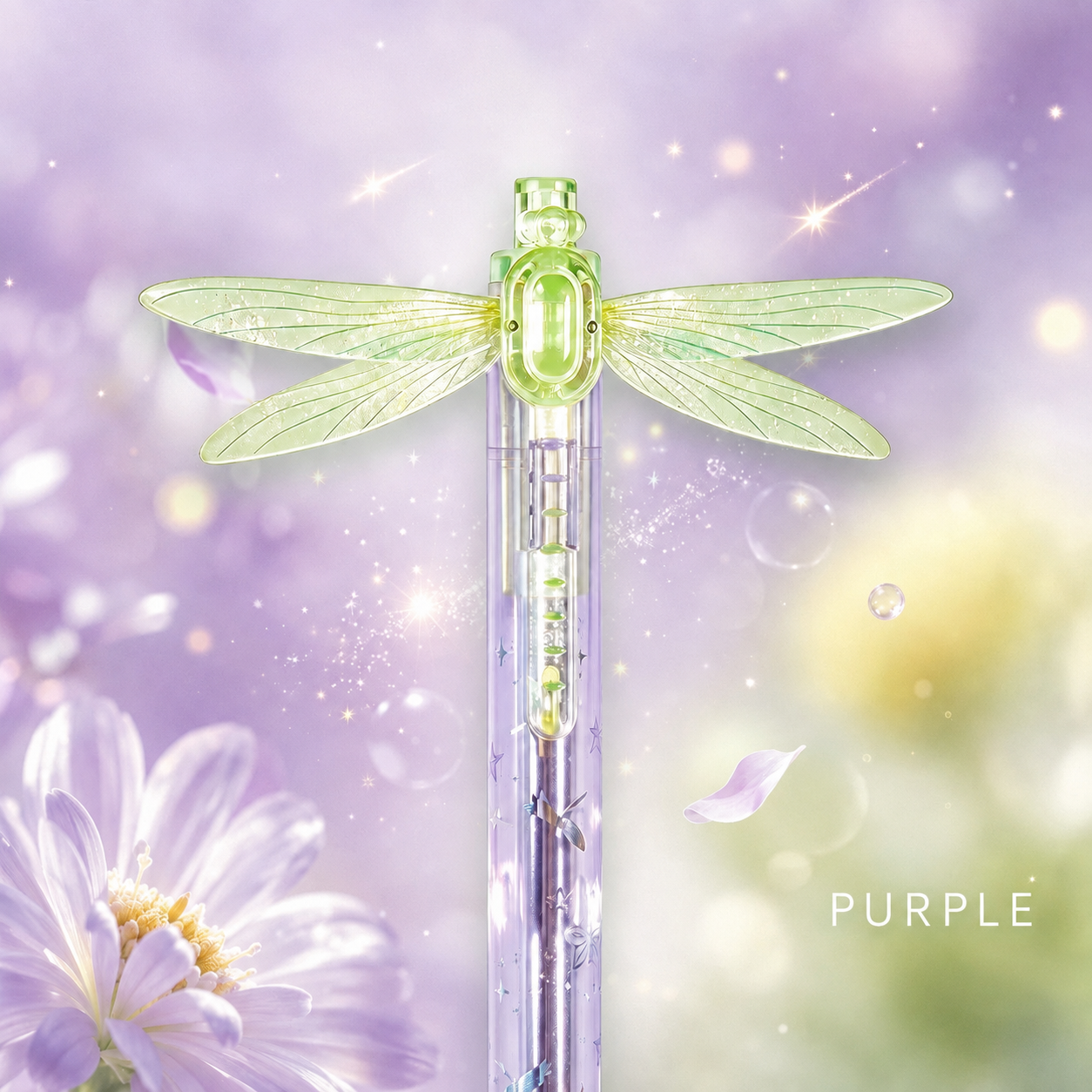 Gleaming Wings Dragonfly Pen in Purple
