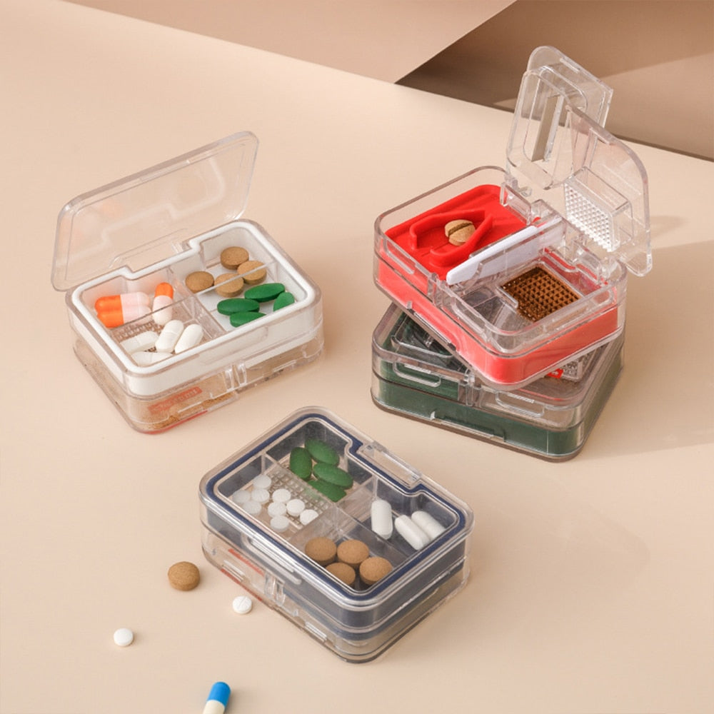 Medicine cutter/grinder and storage case