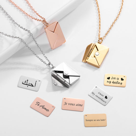 Customized Love Letter Envelope Necklace