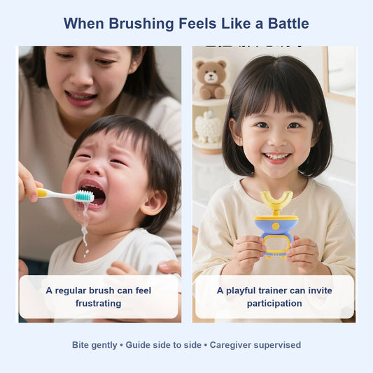 SmileSpin brushing routine comparison with caregiver guidance