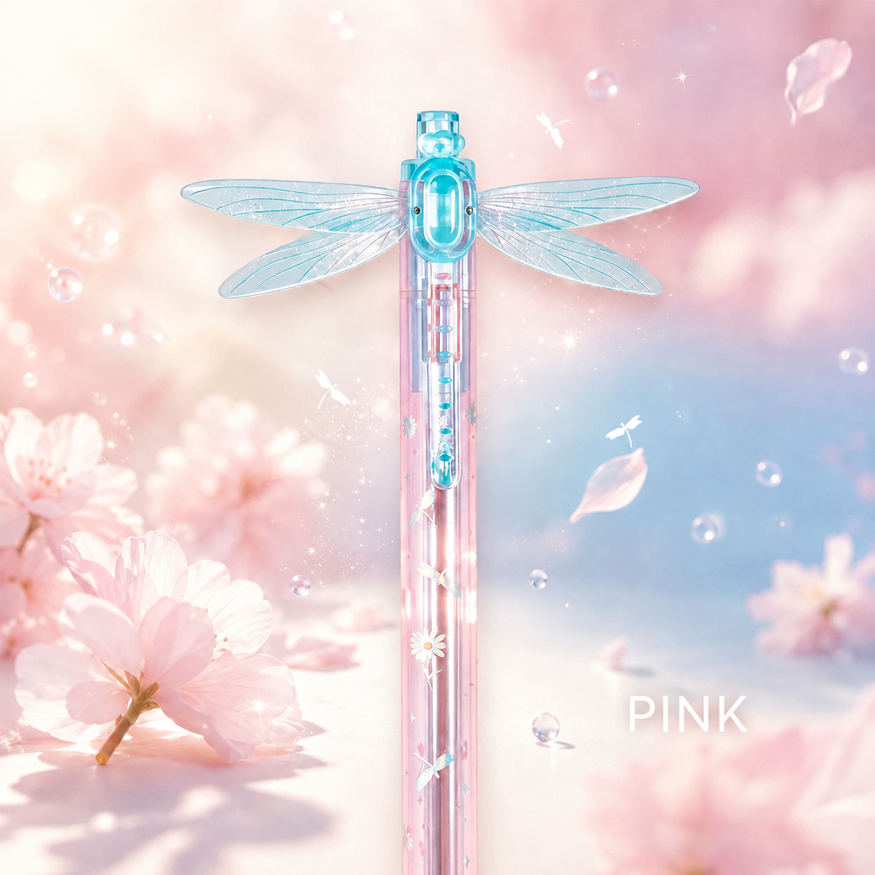 Gleaming Wings Dragonfly Pen in Pink