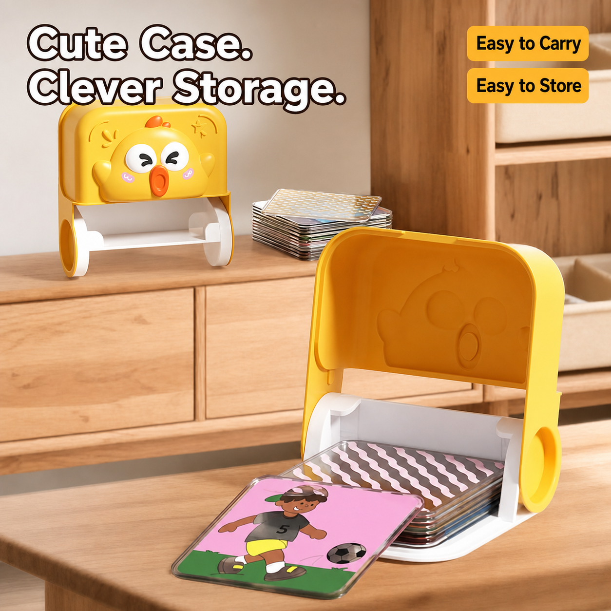 Yellow MixMatch storage case and card stand