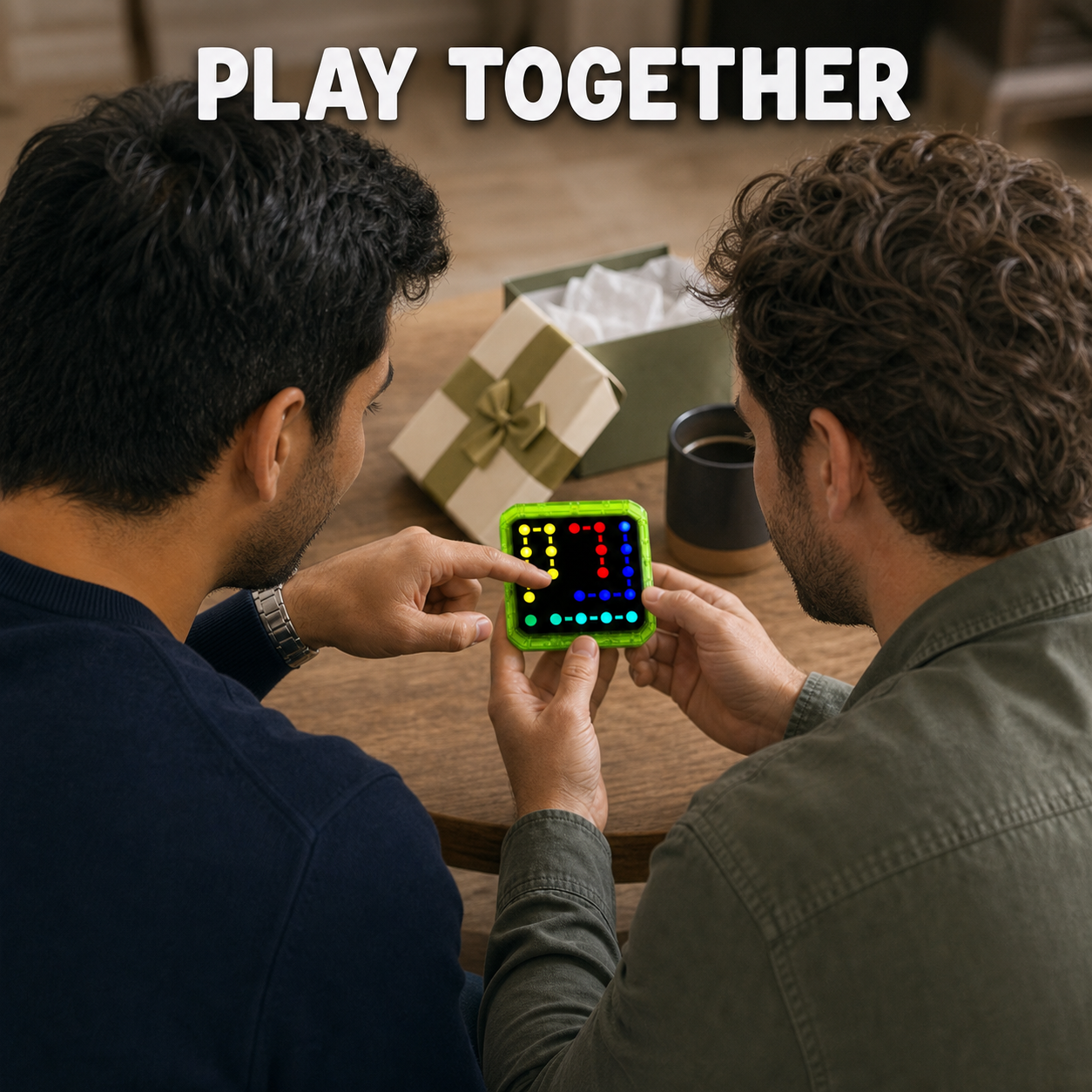 Two adults playing Linego Logic Game together