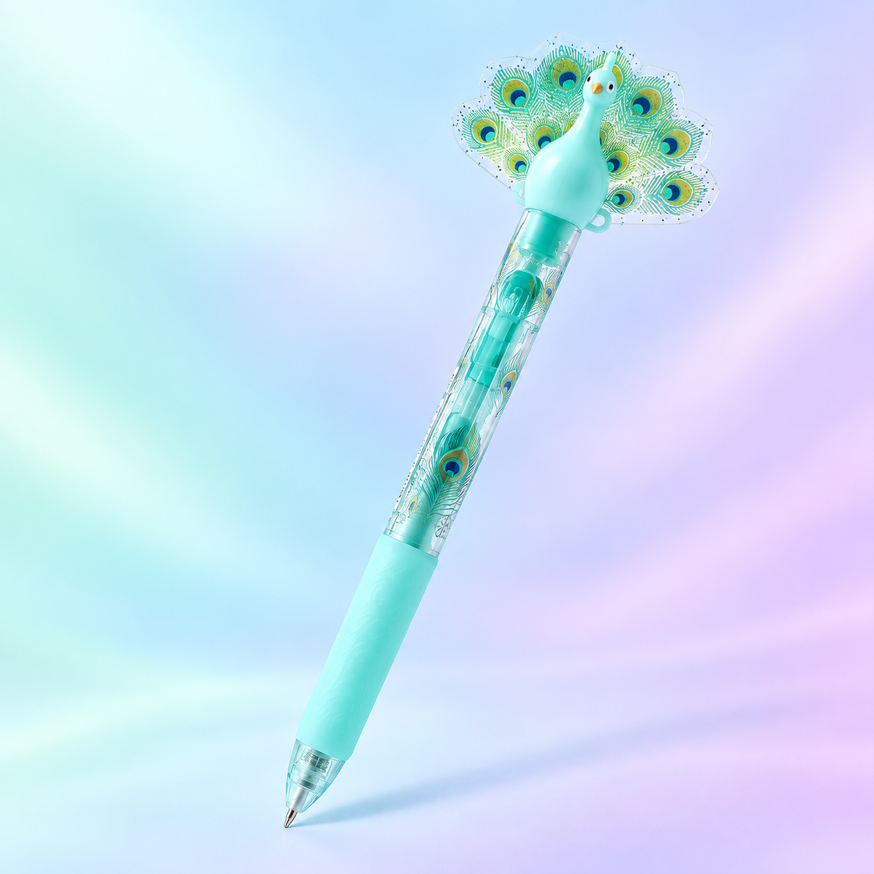 Teal Green Peacock Bloom Pen
