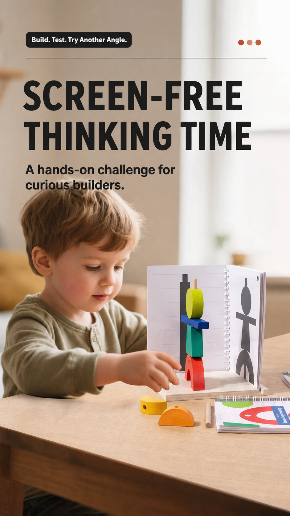 Child enjoying screen-free play with ShadowStack