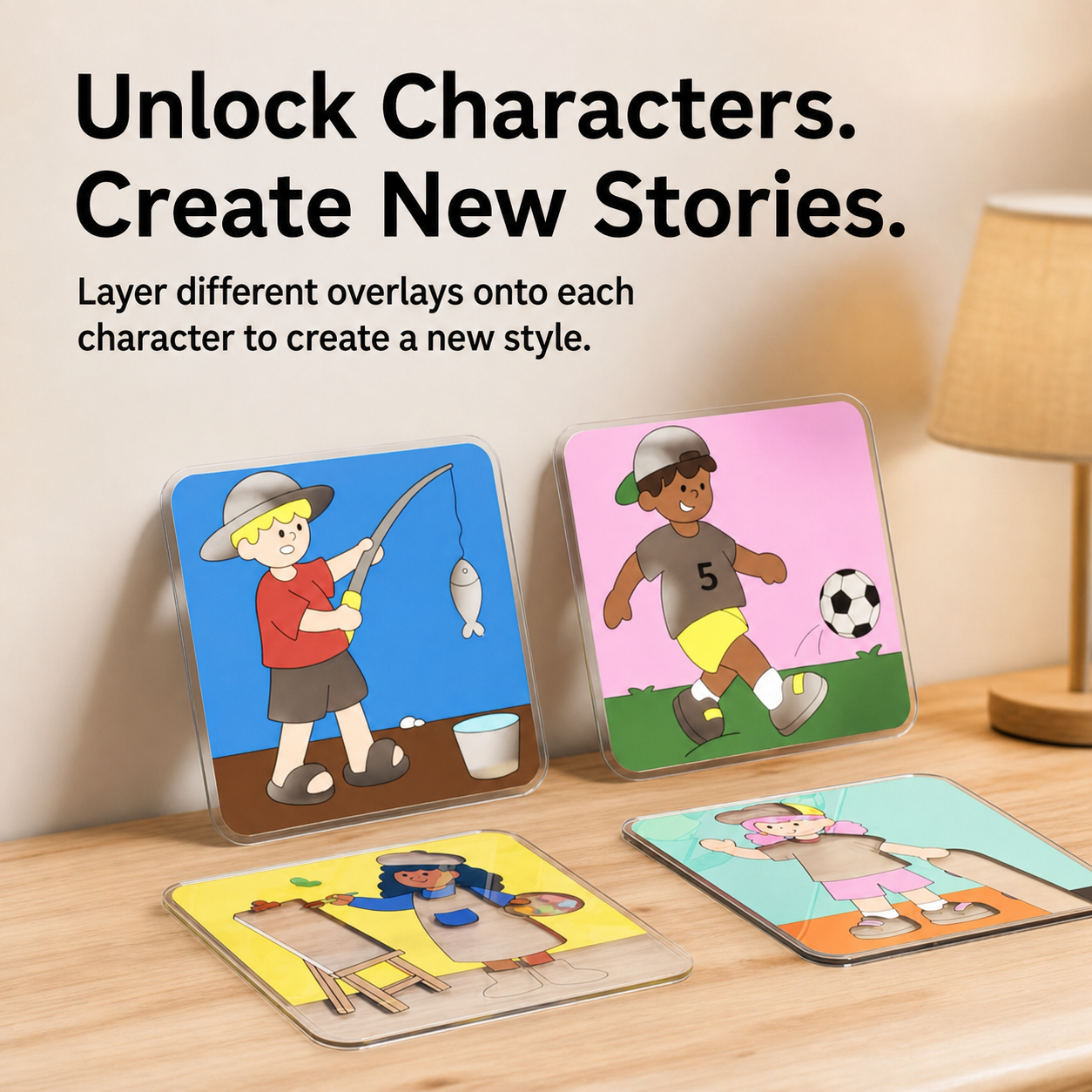 Four character cards for creative story play
