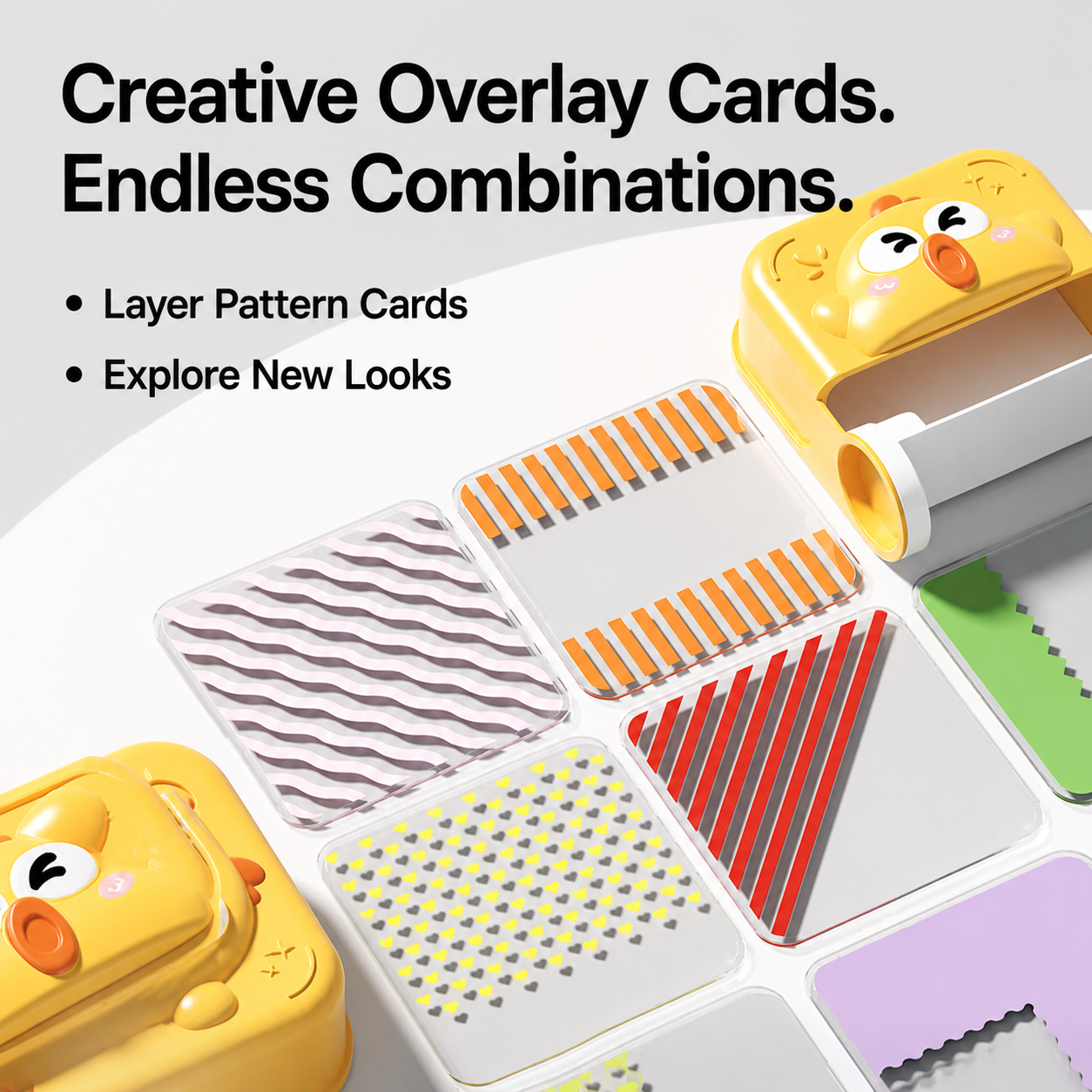Transparent pattern overlay cards
