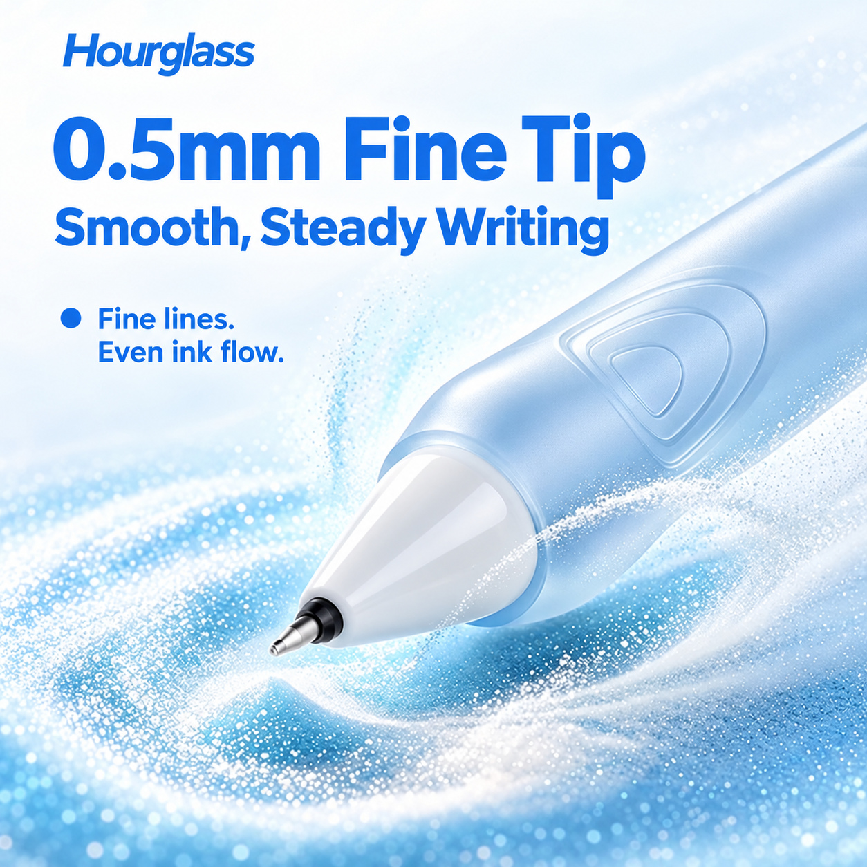 Hourglass Gel Pen 0.5mm fine tip for smooth steady writing