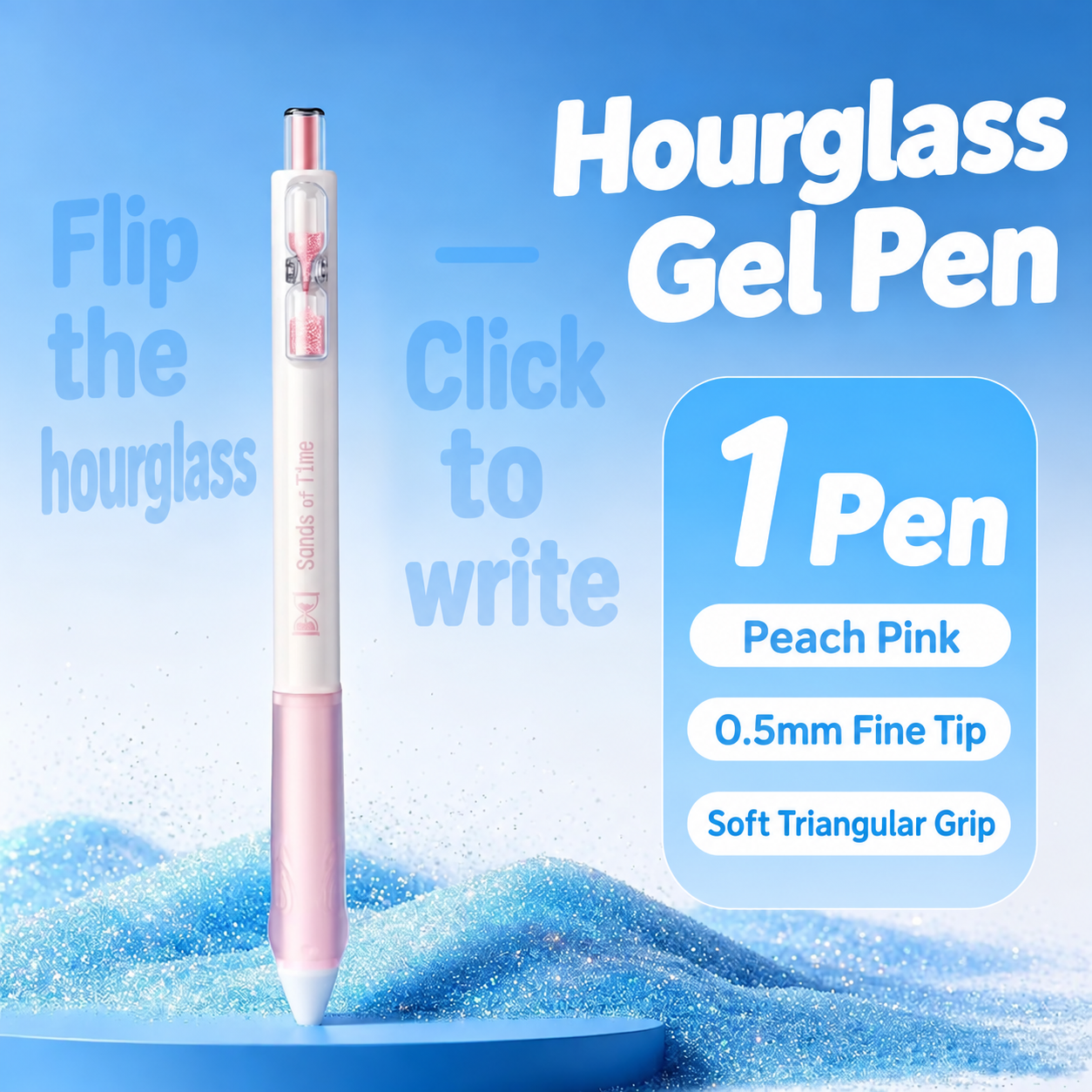 Hourglass Gel Pen in Peach Pink