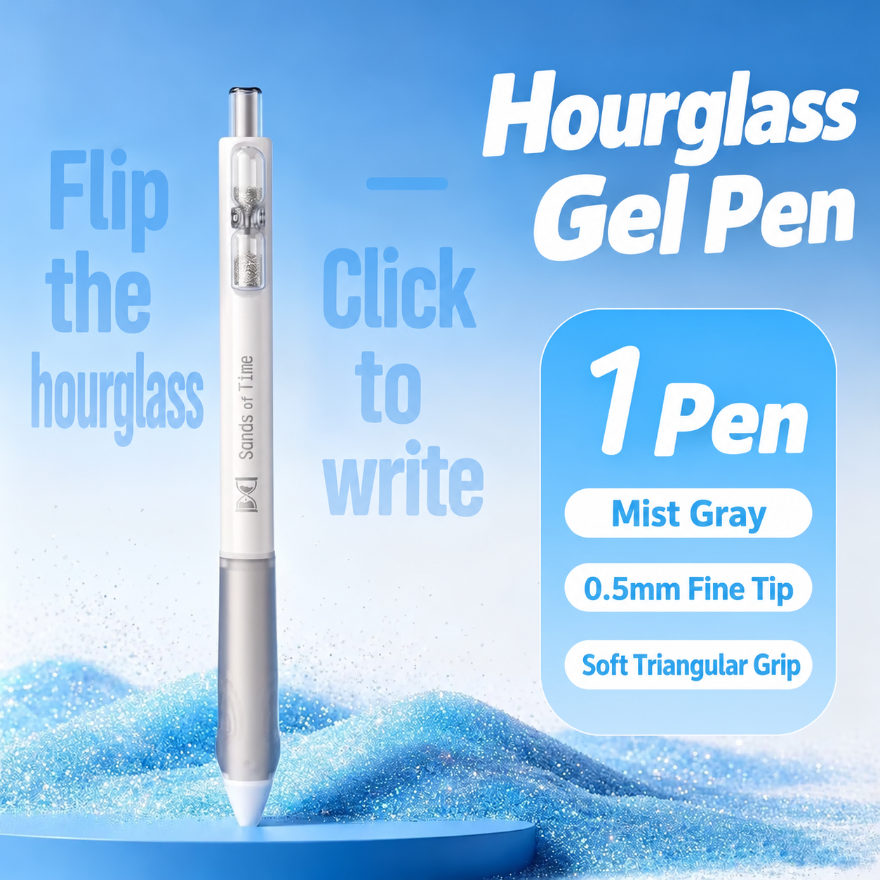 Hourglass Gel Pen in Mist Gray